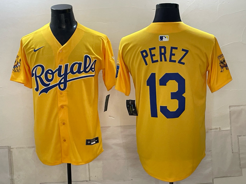 Men Kansas City Royals #13 Perez yellow Nike MLB 2026 Jersey 0918001->->